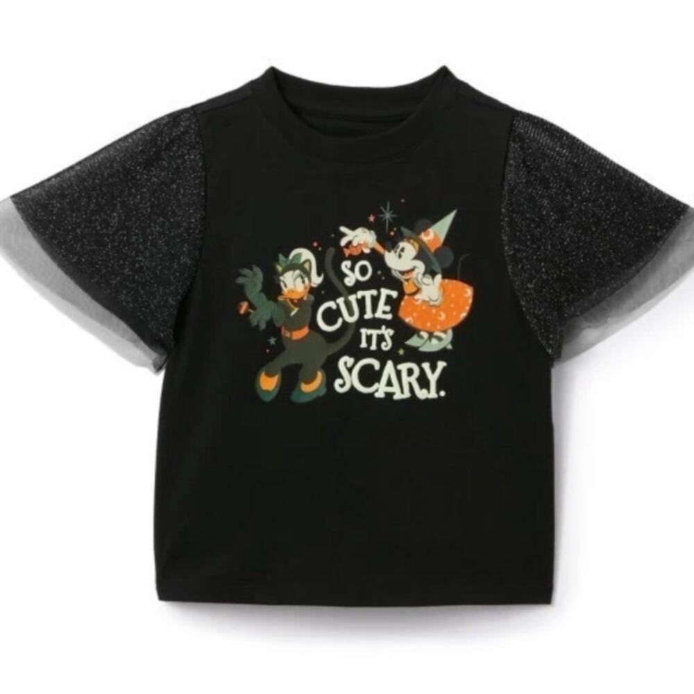DISNEY MINNIE & DAISY “SO CUTE IT’S SCARY” SHIRT KIDS SIZE 9/10 NWT